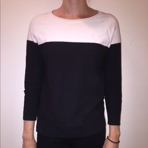 Madewell Black and white crew knit sweater